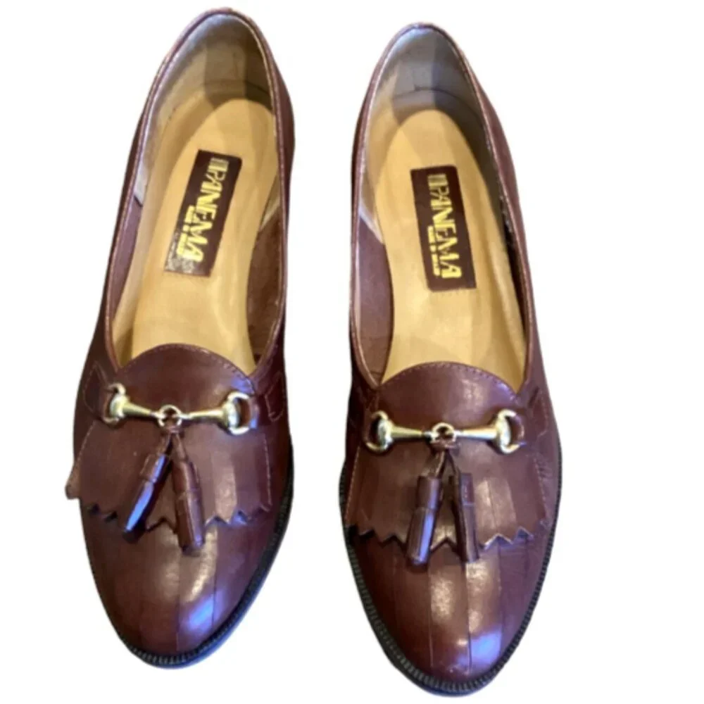 Vintage Ipanema Brown Business Casual/Dressy Loafers w Tassel Detail 7.5/8 #182P